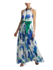 カルバンクライン CALVIN KLEIN Womens Blue Belted Lined Sleeveless Full-Length Formal Gown Dress 2 レディース