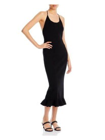 レベッカテイラー REBECCA TAYLOR Womens Black Hem Spaghetti Strap Tea-Length Body Con Dress L レディース
