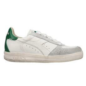 ディアドラ Diadora B.Elite H Leather Dirty Lace Up Mens White Sneakers Casual Shoes 174751 メンズ