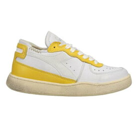 ディアドラ Diadora Mi Basket Row Cut Lace Up Mens White Yellow Sneakers Casual Shoes 1762 メンズ