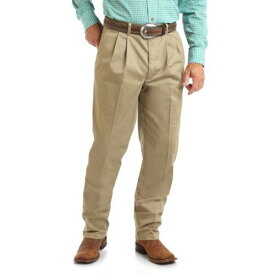 ラングラー Wrangler mens Pleated Front Casual Pants Khaki 46W x 32L US Beige Size 46 in メンズ