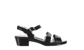 SAS Womens Savanna Black Ankle Strap Heels Size 9 (Narrow) (6917889) レディース