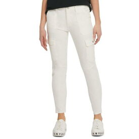 ディーケーエヌワイ DKNY NEW Women's Ivory Solid Skinny Slim Leg Cargo Pants 32 TEDO レディース