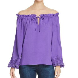 Le Gali LE GALI Women's Camie Printed Off-the-shoulder Lace Trim Blouse Shirt Top TEDO レディース