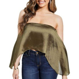 Guess ゲス GUESS NEW Women's Off-the-shoulder Popover Shimmer Crop Casual Shirt Top M TEDO レディース