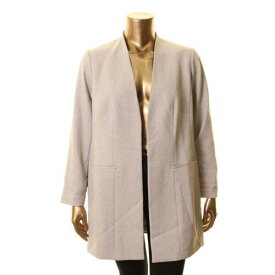 Calvin Klein カルバンクライン CALVIN KLEIN NEW Women's Gray Plus Cotton Textured Open Coat Jacket Top 14W TEDO レディース