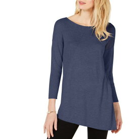 INC NEW Women's Asymmetric Mixed-knit Cashmere Blend Crewneck Sweater Top TEDO レディース