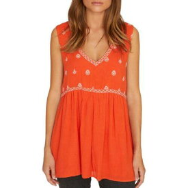 Sanctuary サンクチュアリ SANCTUARY NEW Women's Orange Embroidered Sleeveless Blouse Shirt Top XS TEDO レディース