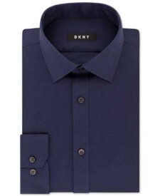 ディーケーエヌワイ DKNY Men's Slim Fit Performance Stretch Solid Dress Shirt Blue Size 34-35 メンズ
