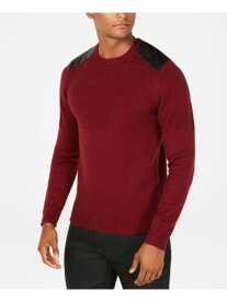 ゲス Guess Men's Honeycomb Stitch Sweater Wine Size Large メンズ