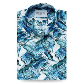レッドベリー Ledbury TheGreencrest Palm Print Casual Shirt Blue Size 35 --- メンズ
