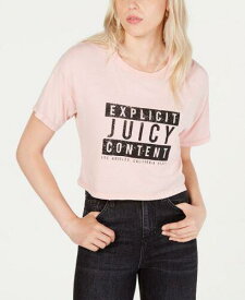 ジューシー クチュール Juicy Couture Women's Cropped Cotton Graphic T-Shirt Pink Size Large レディース