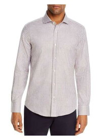 DYLAN GRAY Mens Brown Gingham Collared Classic Fit Button Down Shirt L メンズ