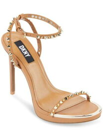 ディーケーエヌワイ DKNY Womens Beige Metallic Dacia Round Toe Stiletto Leather Heeled Sandal 6.5 レディース