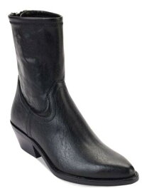 ディーケーエヌワイ DKNY Womens Black Comfort Raelani Almond Toe Block Heel Leather Boots Shoes 6.5 レディース