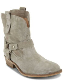 ディーケーエヌワイ DKNY Womens Beige Pull Tab Zain Almond Toe Block Heel Leather Boots Shoes 8 レディース