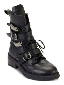 ディーケーエヌワイ DKNY Womens Black Zipper Ita Round Toe Block Heel Leather Boots Shoes 5.5 M レディース