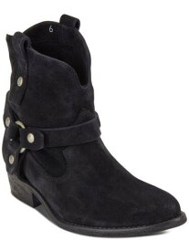 ディーケーエヌワイ DKNY Womens Black Pull Tab Zain Almond Toe Block Heel Suede Boots Shoes 9 レディース