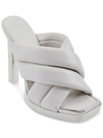 ディーケーエヌワイ DKNY Womens Ivory Madena Square Toe Stiletto Slip On Leather Heeled Sandal 5 レディース