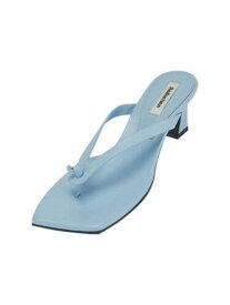REIKE NEN Womens Light Blue Square Toe Slip On Leather Flip Flop Sandal 39 レディース