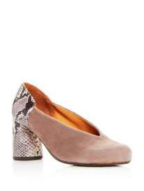 チエミハラ CHIE MIHARA Womens Beige Ante Round Toe Block Heel Slip On Leather Pumps 37.5 レディース