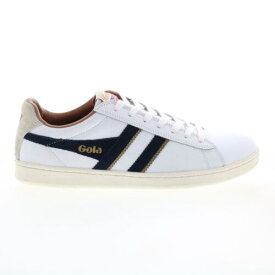 ゴーラ Gola Equipe CMA207 Mens White Leather Lace Up Lifestyle Sneakers Shoes 9 メンズ