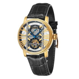 Thomas Earnshaw Men's ES-8095-02 West Minster 42mm Gold Dial Leather Watch メンズ