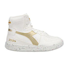 ディアドラ Diadora Mi Basket 2030 High Top Mens Gold White Sneakers Casual Shoes 179038-C メンズ