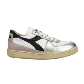 ディアドラ Diadora Mi Basket Low Metal Used Lace Up Mens White Sneakers Casual Shoes 17854 メンズ