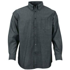 River's End Yarn Dye Chambray Long Sleeve Button Up Shirt Mens Black Casual Tops メンズ
