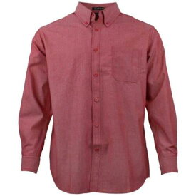 River's End Yarn Dye Chambray Long Sleeve Button Up Shirt Mens Red Casual Tops 5 メンズ