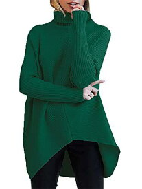 Anrabess ANRABESS Womens Turtle Neck Long Sleeve Sweater Loose Chunky Knitted-M レディース