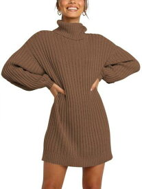 Anrabess ANRABESS Sweater Dress for Women Long Sleeve Turtleneck Oversized レディース