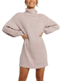 ANRABESS Women Winter Fall Cozy Soft Turtleneck Long Sleeve Casual Tunic Sweater レディース