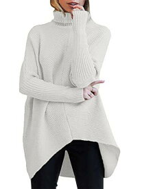 ANRABESS Women Oversized Turtleneck Sweaters Long Sleeve Loose Fit Chunky Winter レディース