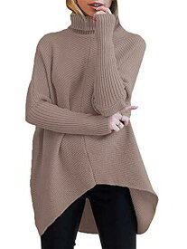 Anrabess ANRABESS Womens Turtleneck Sweaters Cozy Long Batwing Sleeve Casual レディース