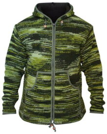 Shopoholic Fashion Mens Tie dye Woolen Hippie Jacket [Army Green XL] メンズ