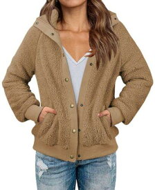 VTSGN Womens Sherpa Jacket Fleece Winter Teddy Bear Coats Fuzzy Warm Fluffy レディース