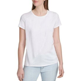 ディーケーエヌワイ DKNY NEW Women's Short Sleeve Faux Wrap Casual Shirt Top TEDO レディース