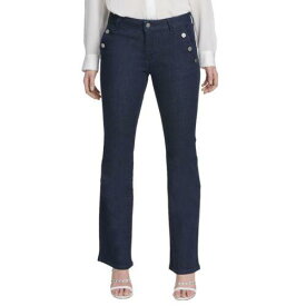 Dkny ディーケーエヌワイ DKNY NEW Women's Dark Blue Denim Trousers Button Detail Wide Leg Jeans 26/2 TEDO レディース