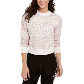 Calvin Klein Performance カルバンクライン CALVIN KLEIN PERFORMANCE Women's Cotton Zebra-print Logo Sweatshirt Top XL TEDO レディース