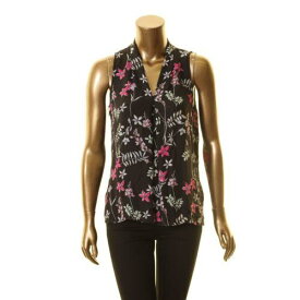 Vince Camuto ヴィンス VINCE CAMUTO NEW Women's Black Floral-print Sleeveless Blouse Shirt Top XS TEDO レディース