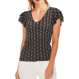 Vince Camuto ヴィンス VINCE CAMUTO NEW Women's Black Paisley-print Mesh Blouse Shirt Top XS TEDO レディース