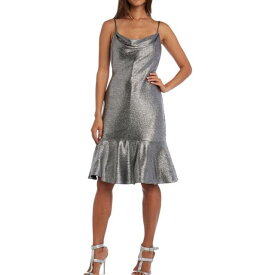 Night Way NIGHT WAY NEW Women's Petite Metallic-foil Flounce Fit & Flare Dress TEDO レディース
