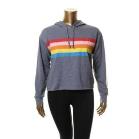 Knit Riot KNIT RIOT NEW Women's Indigo Rainbow Graphic Fleece Hoodie Top L TEDO レディース