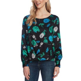 Vince Camuto ヴィンス VINCE CAMUTO NEW Women's Floral Foldover-hem Satin Blouse Shirt Top XS TEDO レディース
