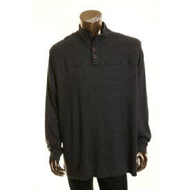 Trademark TRADEMARK NEW Men's Gray Quilted-yoke 1/4 Button Sweatshirt Top XXL TEDO メンズ