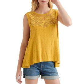 Lucky Brand ラッキー LUCKY BRAND NEW Women's Gold Printed Applique Yoke Casual Shirt Top XS TEDO レディース