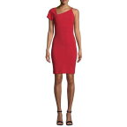 Nicole Miller ニコール NICOLE MILLER Women's Cherry Red One-shoulder Asymmetrical Sheath Dress 2 TEDO レディース