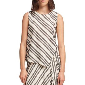 ディーケーエヌワイ DKNY NEW Women's Eyelash-striped Asymmetrical Casual Shirt Top TEDO レディース